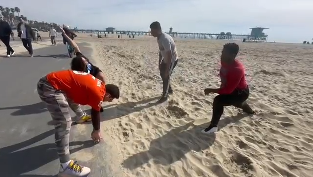 Kids playing basketball together