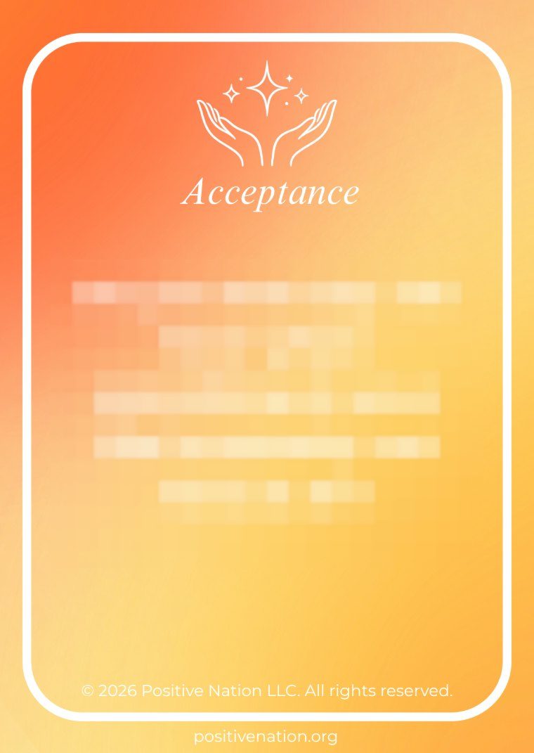 Acceptance card from the Connection Cards deck