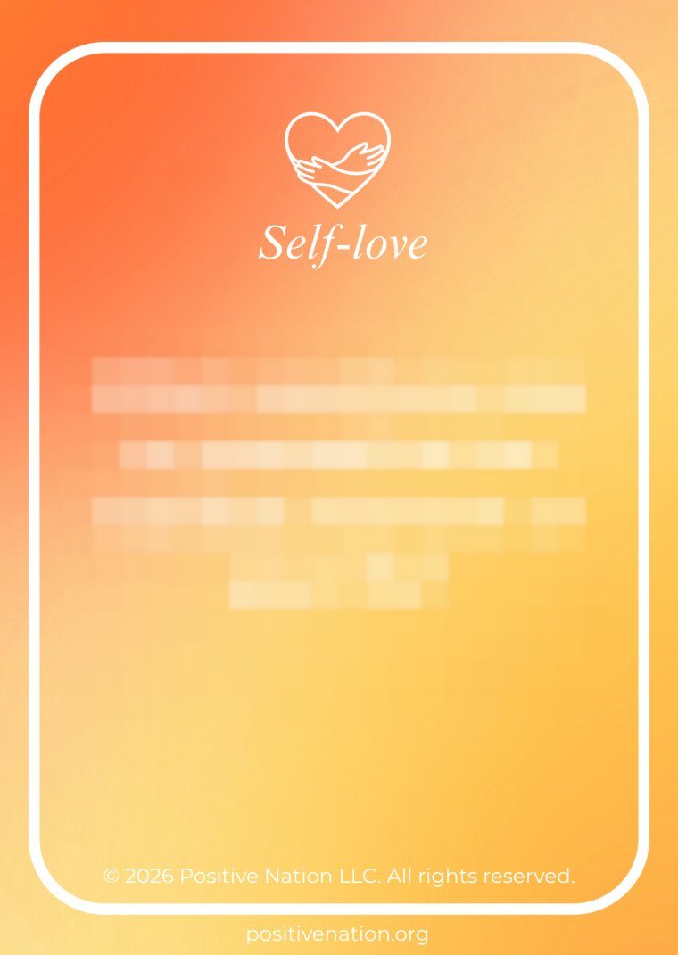 Self-love card from the Connection Cards deck