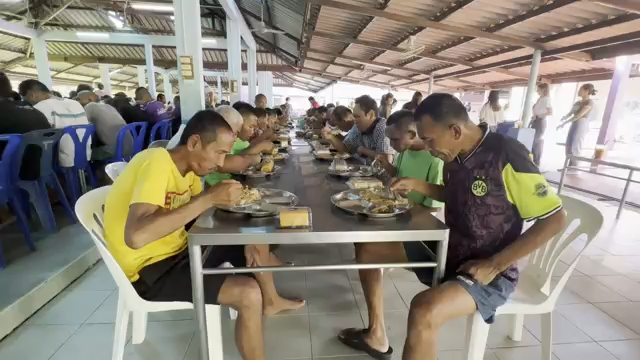 Community eating together