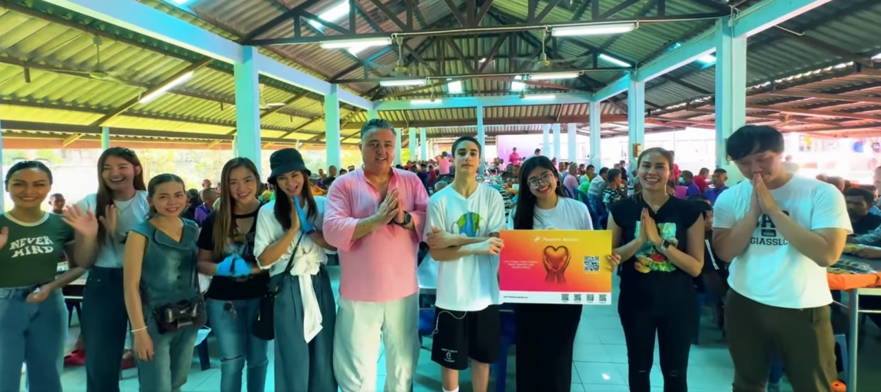 Volunteers packaging food