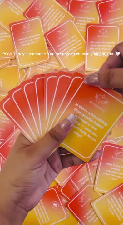 A hand fanning the deck, on choosing yourself